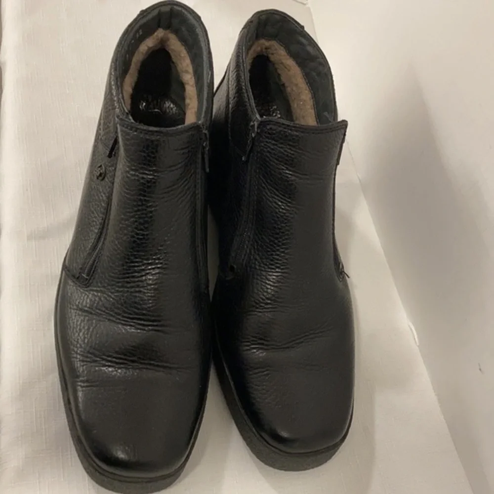 Sioux Men's Black Leather Zip Boots Size 10